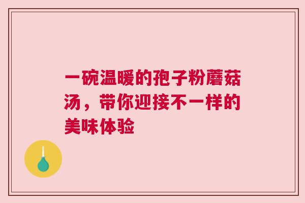 一碗温暖的孢子粉蘑菇汤，带你迎接不一样的美味体验