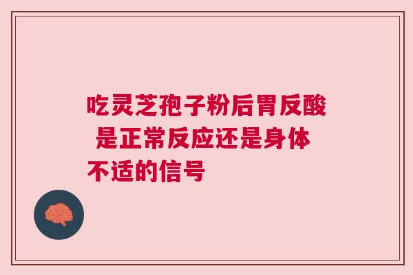 吃灵芝孢子粉后胃反酸 是正常反应还是身体不适的信号